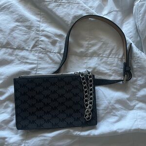 Michael Kors Black and Silver Chain Crossbody